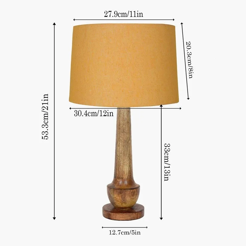 GlowEdge Adjus Wooden Table Lamp - Yellow,Brown media 7