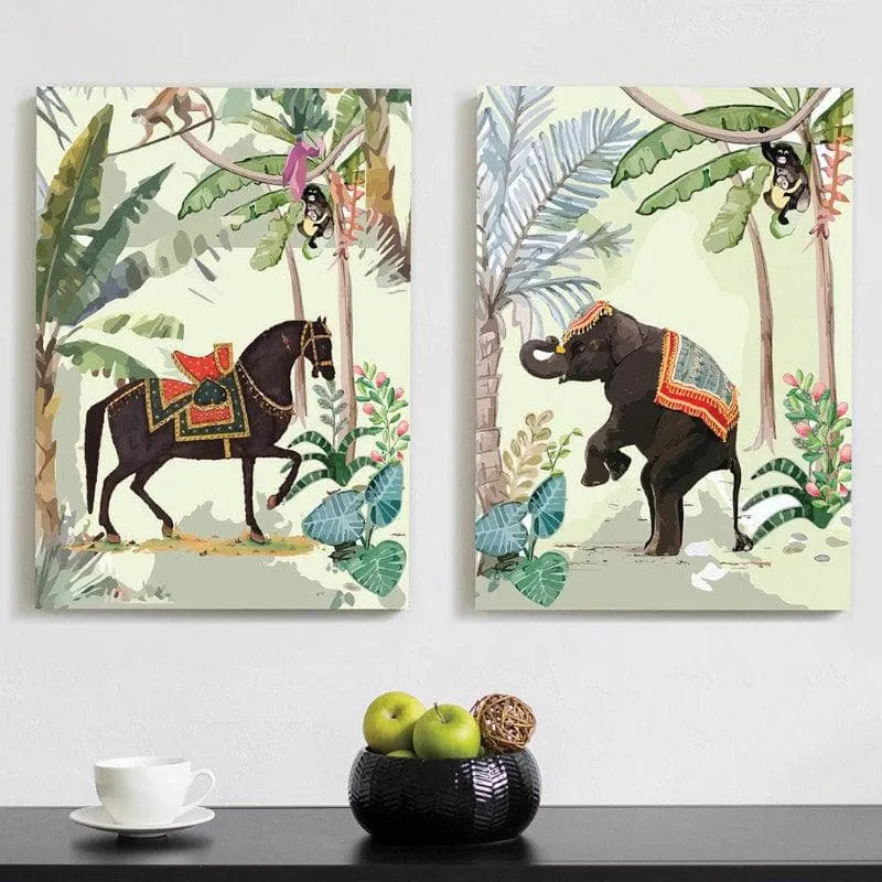 Shaahi Andaaz Canvas Wall Painting - Set Of Two media 1