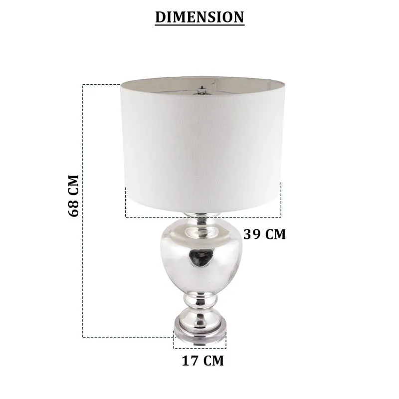 AarviDecor Harrington Classic Fabric Table Lamp - Silver media 8