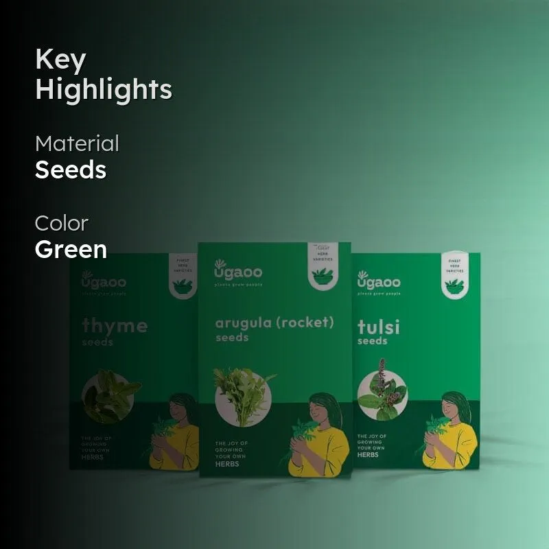 Ugaoo Herb Seeds (Arugula, Thyme, Tulsi) - Set Of Three media 2