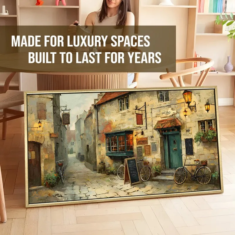 Sunlit European Narrow Street Wall Art media 5
