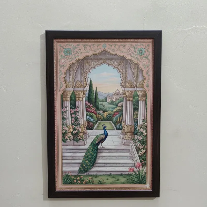 Ornate Arch & Palace Wall Painting With Frame - Set Of Three media 4