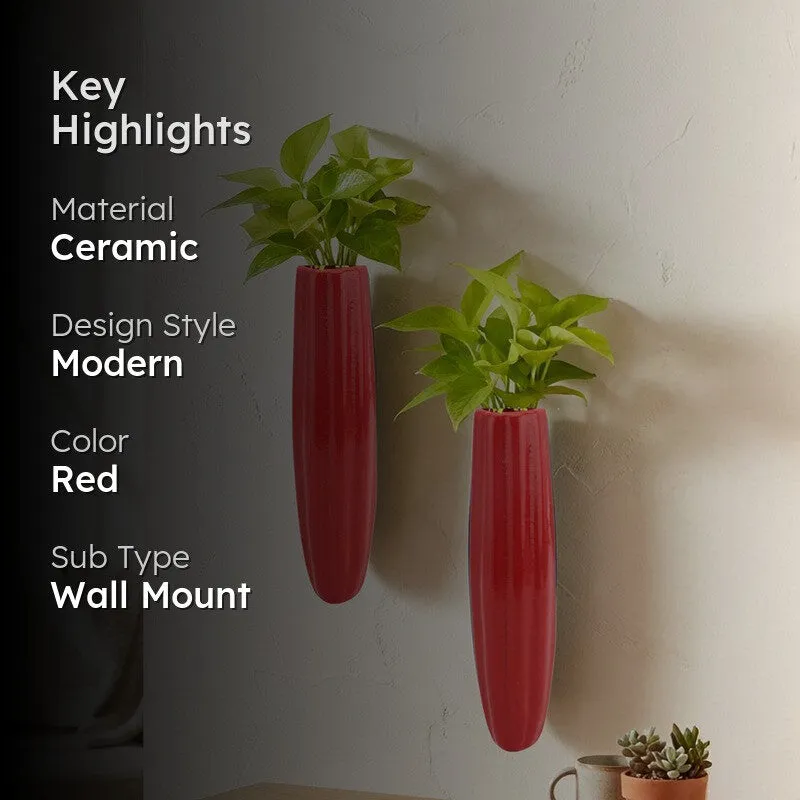 Yloria Pots & Planters (Red) - Set Of Two media 2
