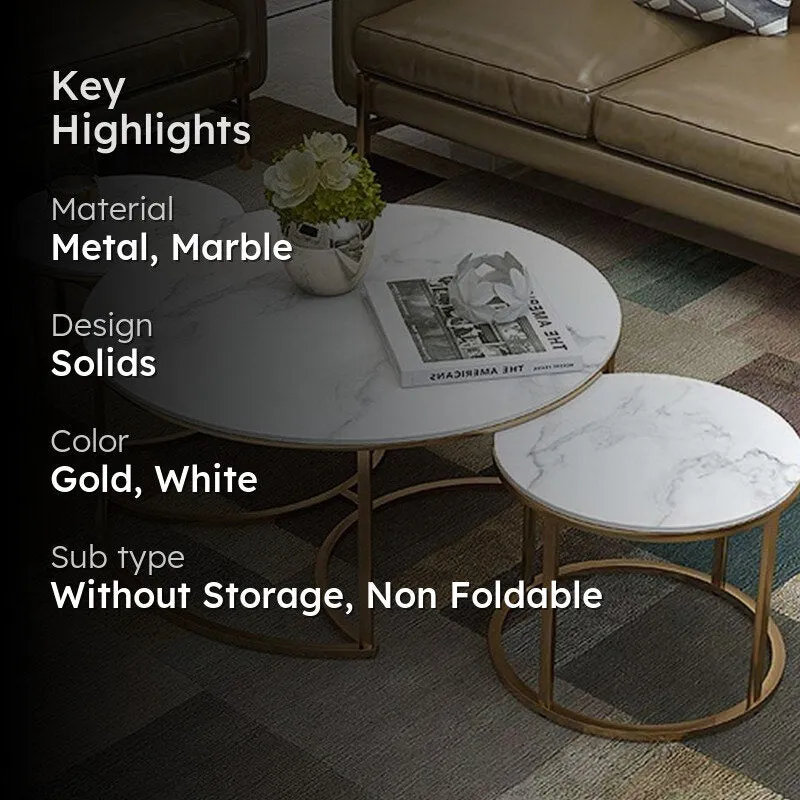 Nyxette Accent Table with Marble Top - Set Of Three media 2