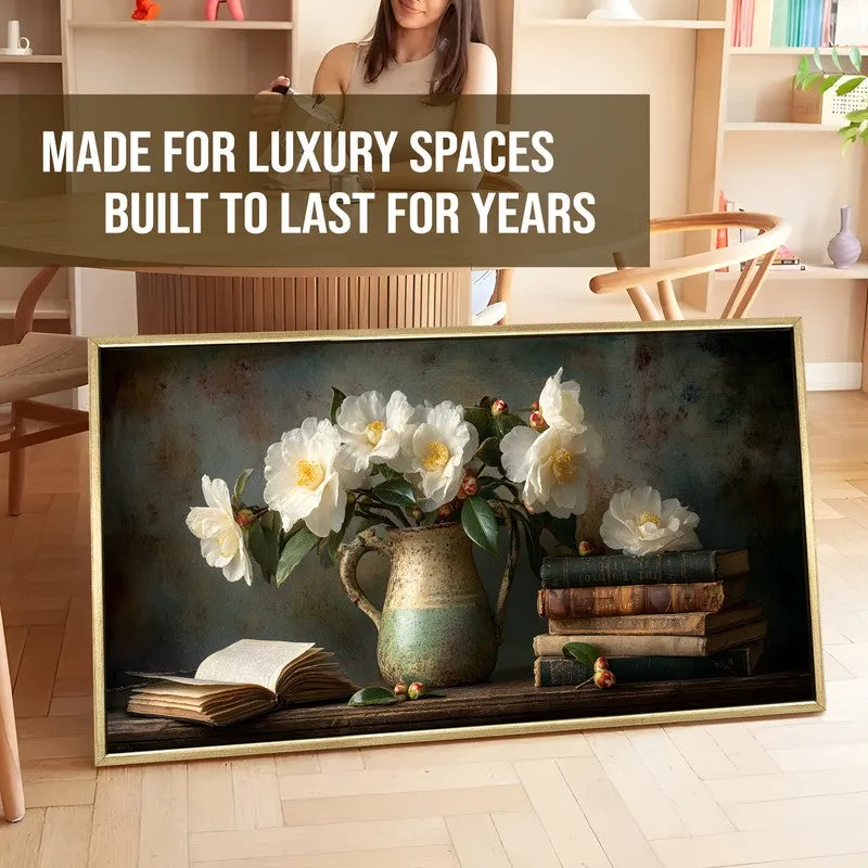 Pastel Hints Canvas Wall Painting With Frame media 5