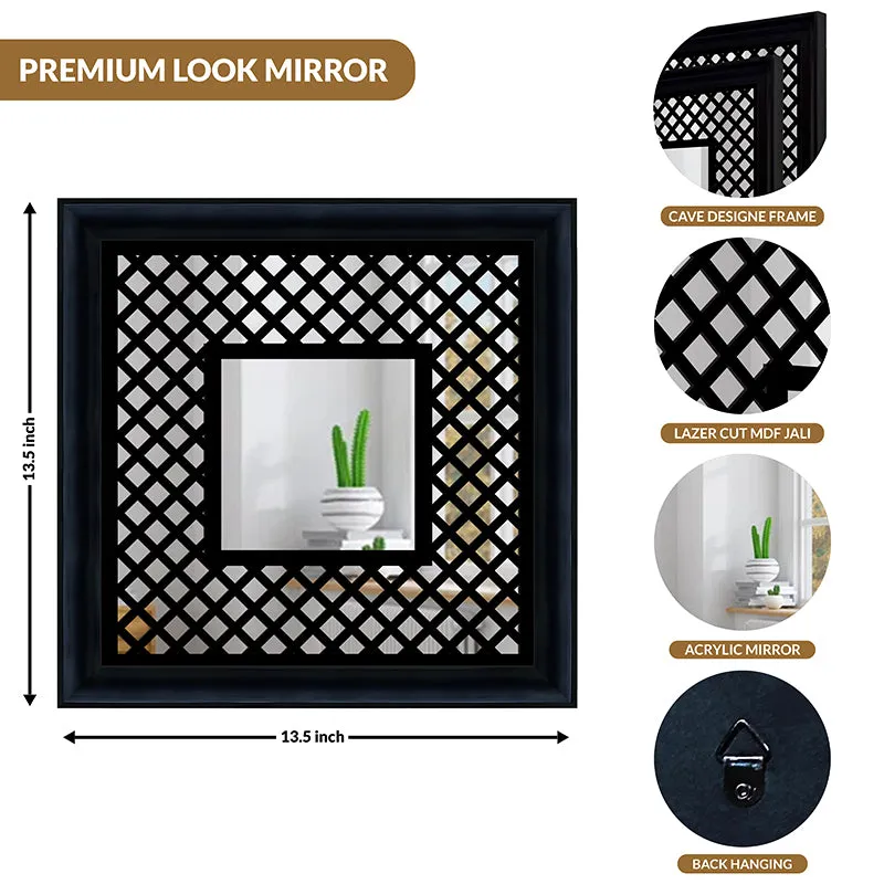 Jharokha View Decorative Wall Mirror (Black) - Set Of Two media 7