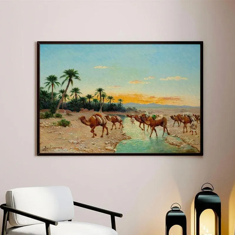 The Caravan Canvas Wall Painting - Black Frame media 1