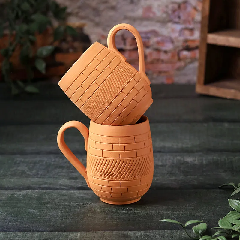 Suvarsha Terracotta Coffee Mug (400 mL Each) - Set of Two media 7