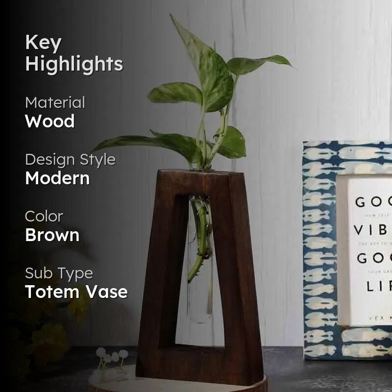 Rhombus Testube Planter - Dark Brown media 2