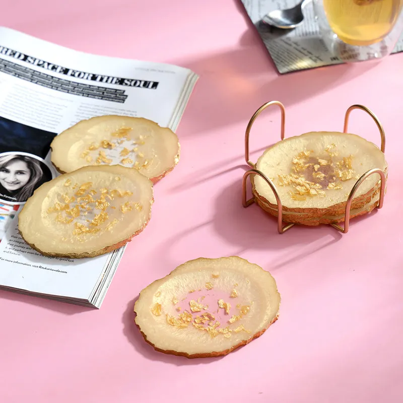 Varq Resin Coaster (Ivory) - Seven Piece Set media 1