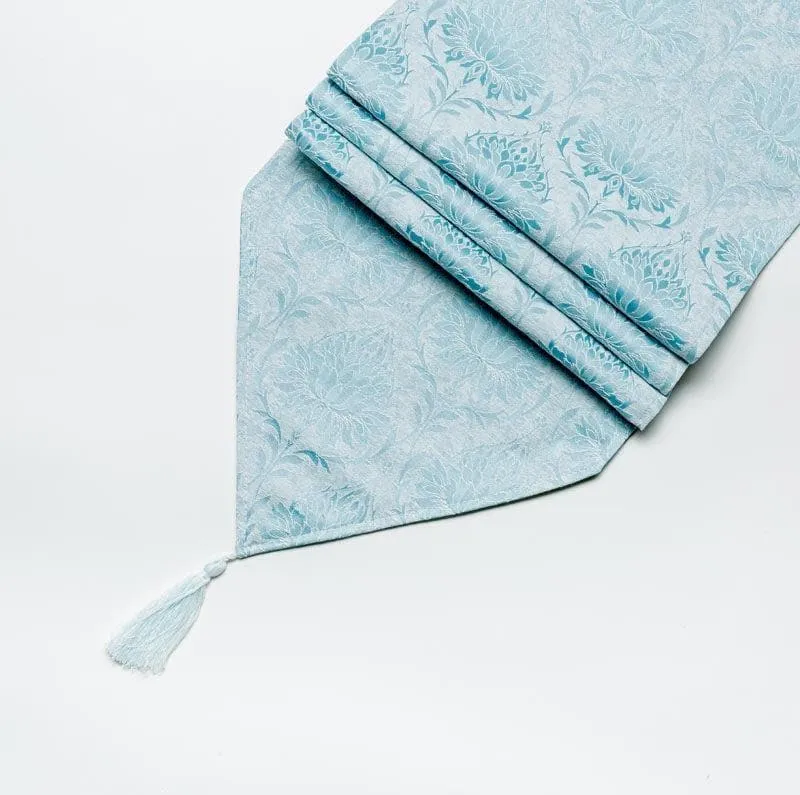 Pierre Paisley Jacquard Table Runner- Blue media 4