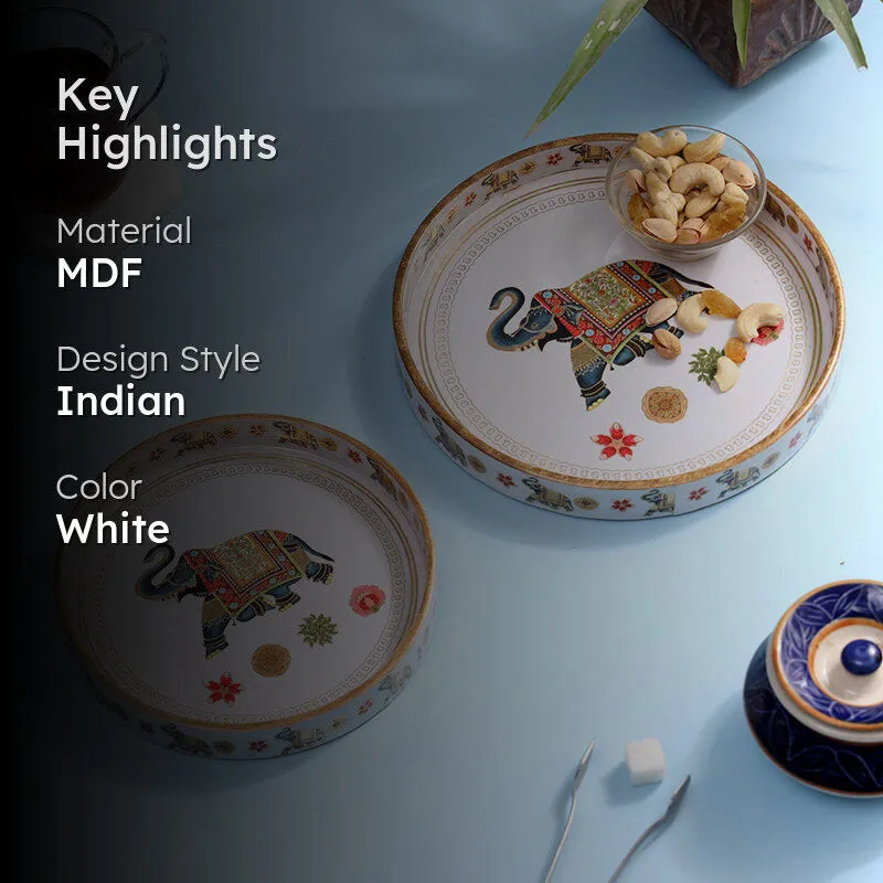 Karindra Enamel Coated Serving Tray (Round) - Set Of Two media 2