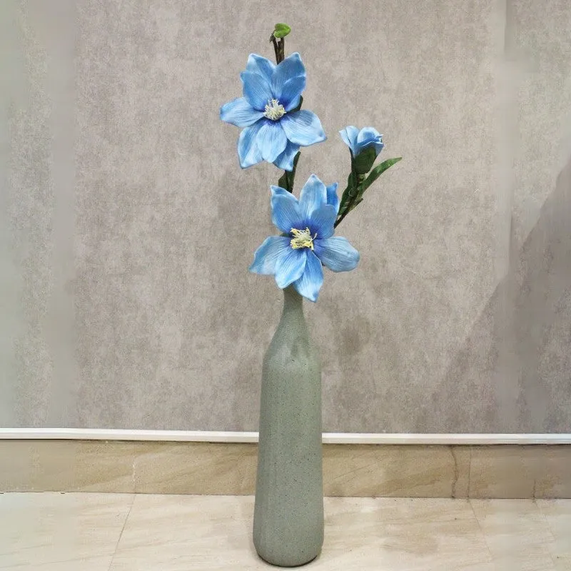 Artificial Magnolia Flower Stick - Blue,Green media 3