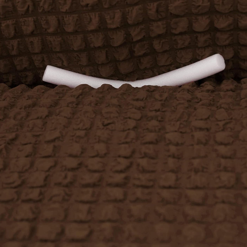 Bubble Frill Polyester Sofa Cover - Coffee Brown media 7