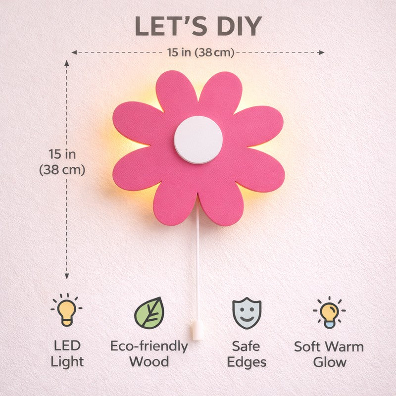 Lumiflora Battery Operated MDF Wall Lamp - Pink media 9