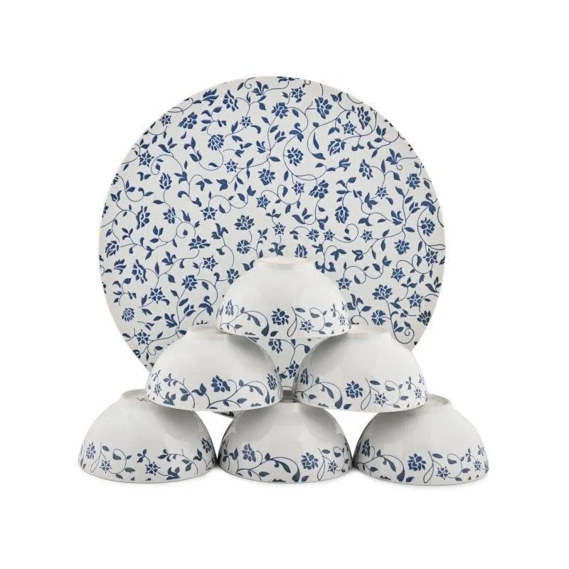 Pop Of Blue Dinner Set - 7 Piece Set media 4