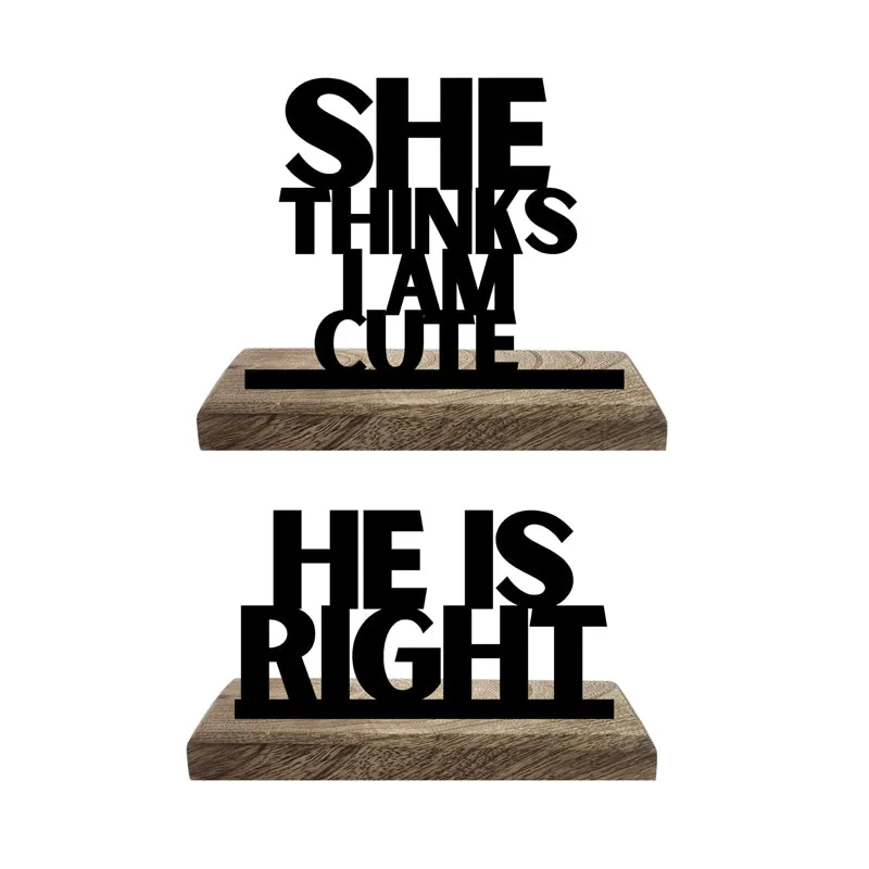 He Is Right Typography Showpiece - Set Of Two media 4