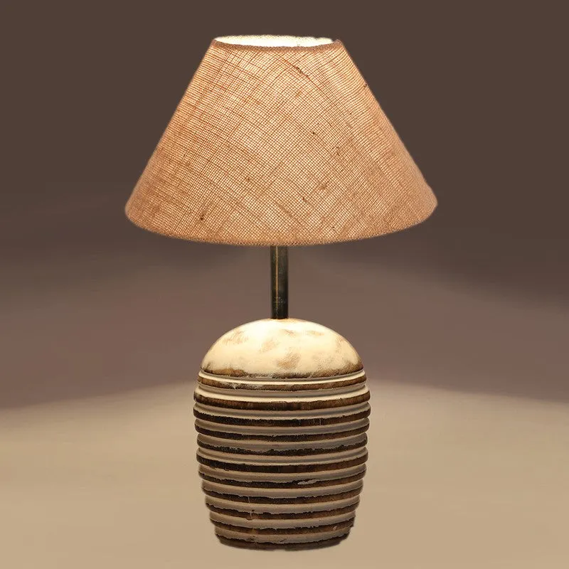 Lumexa Cotton Table Lamp With Wooden Base - Beige media 6