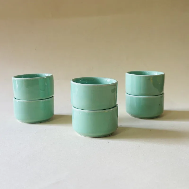 Ceramic Dip Bowls (Green,50 mL Each) - Set Of Six media 3