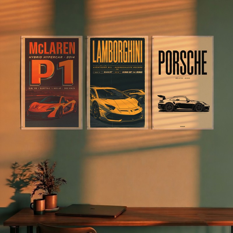Motorsport Legacy Cars Polymer Wall Poster