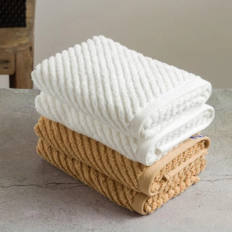 Nautica Riviera Soft Cotton Hand Towel (White & Light Tan) - Set Of Four media 4
