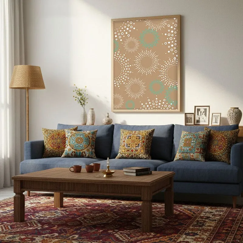 Stellar Echoes Canvas Wall Painting With Brown Frame media 5