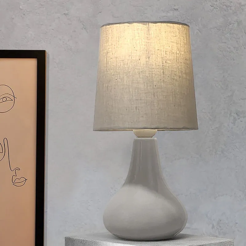 Perses Ceramic Fabric Table Lamp - White media 3