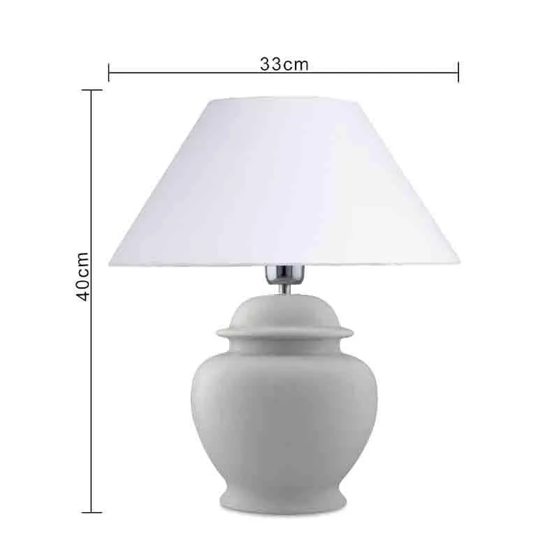 Fancy Ceramic Table Lamp - White media 7