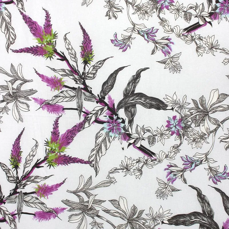 Waida Floral Cotton Bedsheet (Blue,Purple) - 110 TC media 5