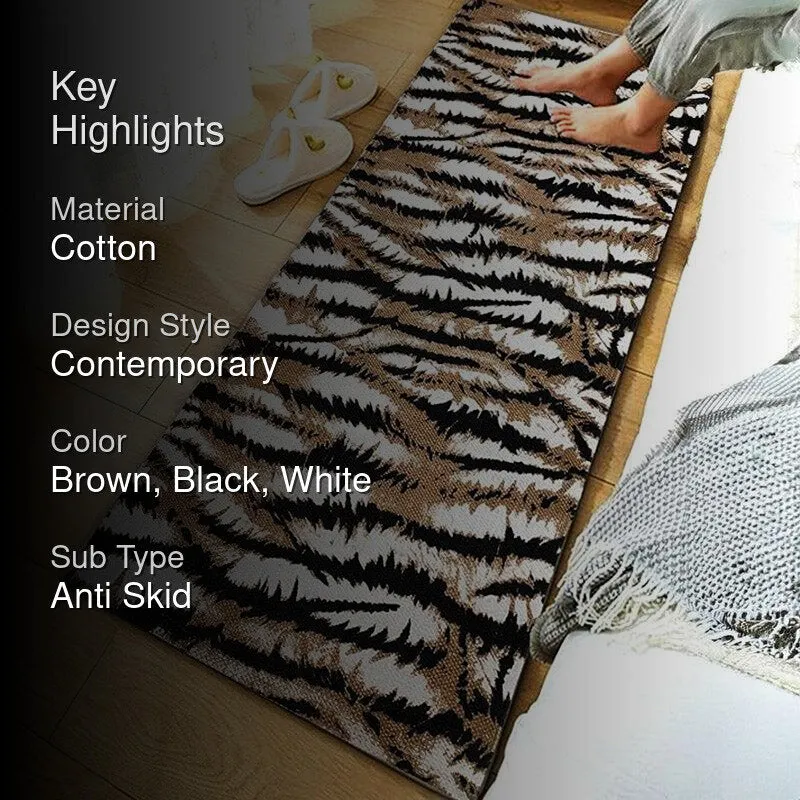 Leopard Stripe Cotton Runner Rug media 2