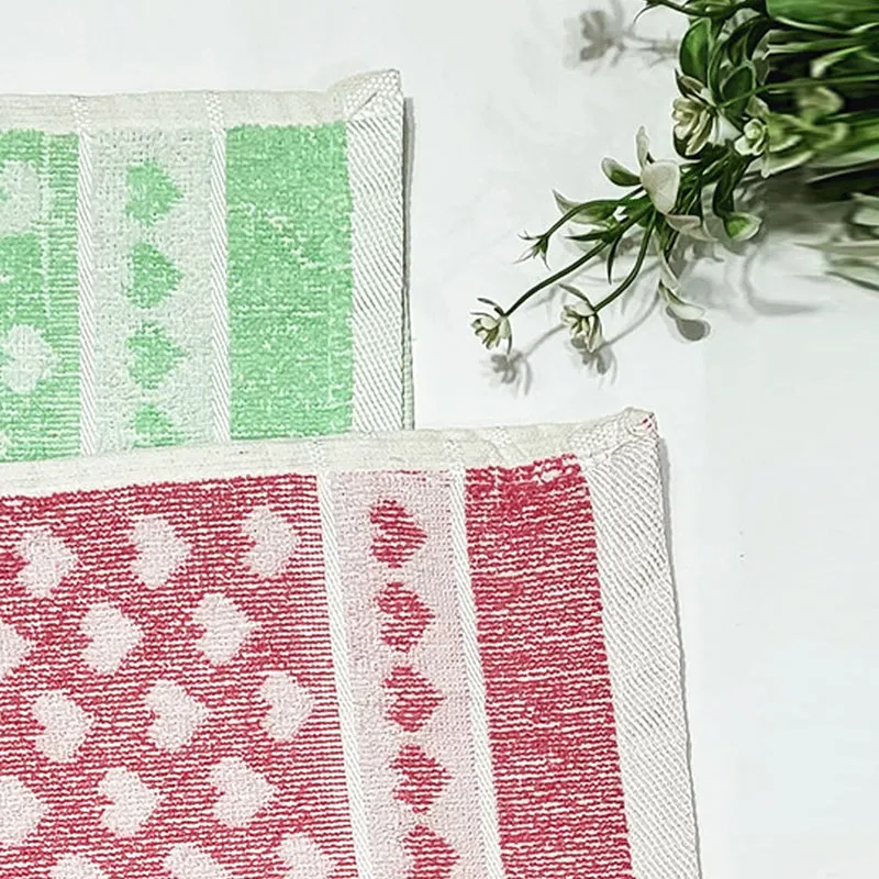 Love Lace Cotton Hand Towel (Pink & Green) - Set Of Two media 3