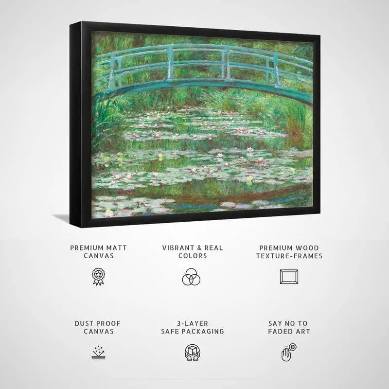 The Japanese Footbridge (1899) By Claude Monet - Black Frame media 3
