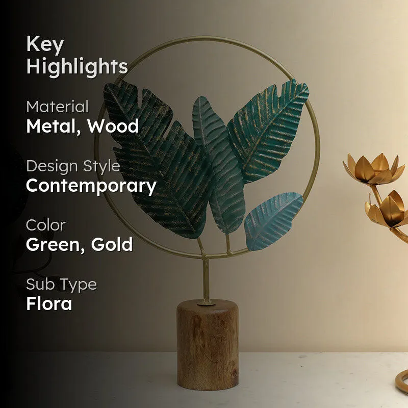 Fantine Metal and Wood Leaf Showpiece media 2