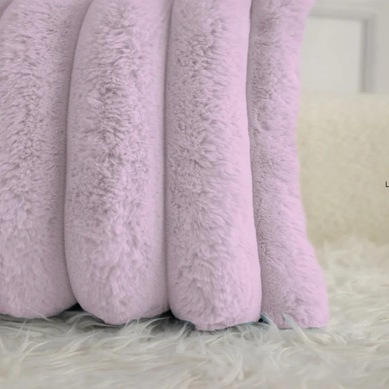 Stripe Luxe Cushion Cover Set (Lilac) - Set Of Two media 4