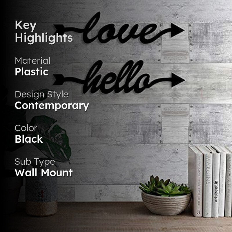 Love Greeting Plastic Wall Accent - Set Of Two media 2