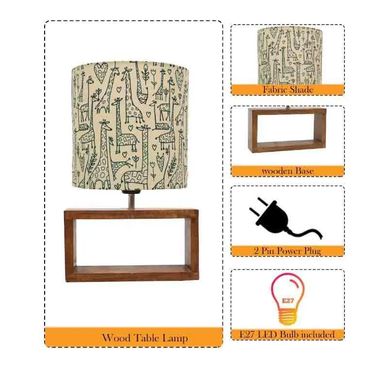 Tall Tales Rectangle Fabric Table Lamp - Brown,Beige media 5