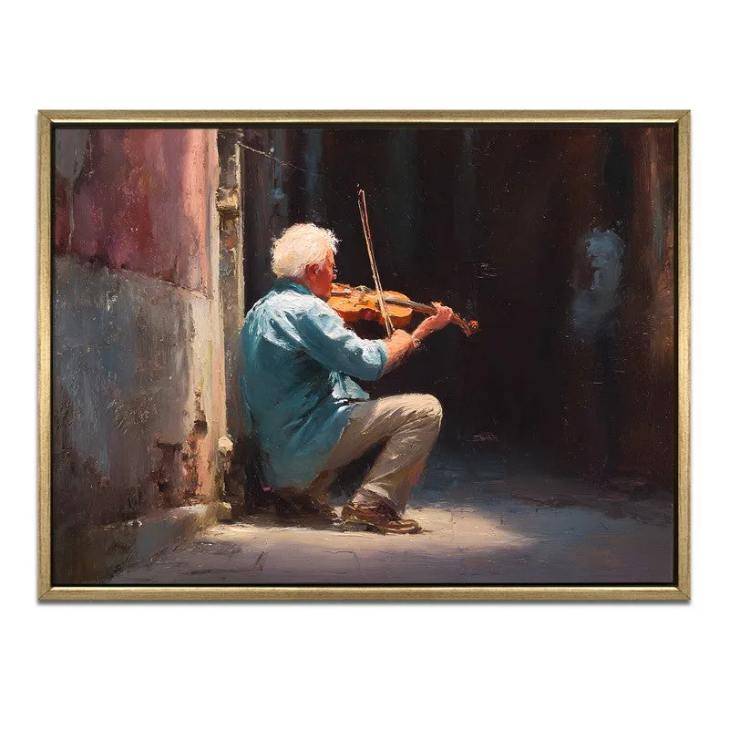 Alley Violin Canvas Wall Painting With Frame media 3