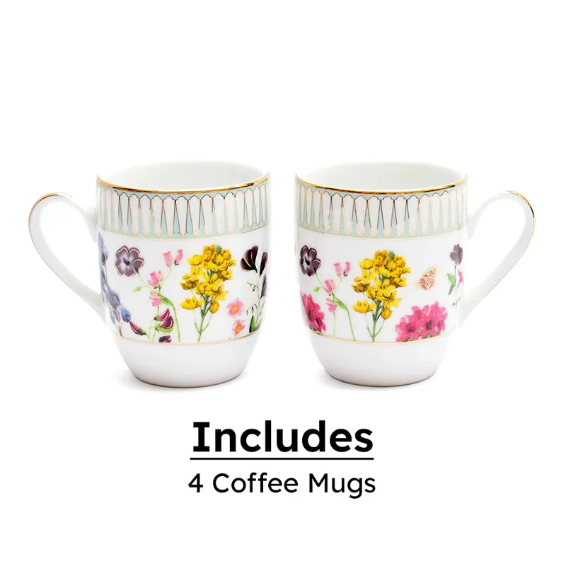 Basant Coupe 24k Gold Brushed Porcelain Coffee Mug (280 mL Each) - Set of Four media 5