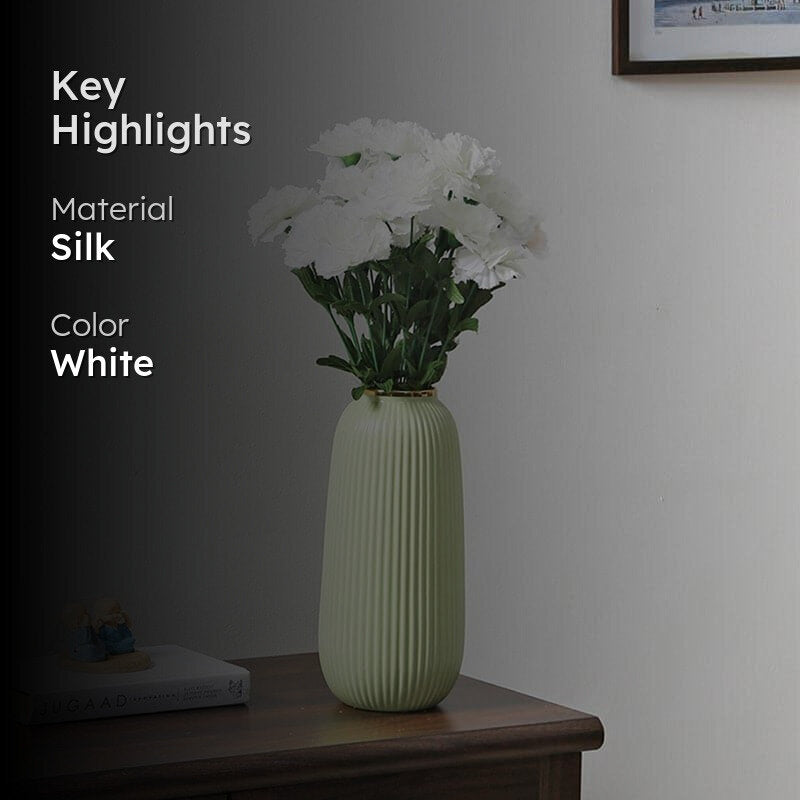 Faux Carnation Bunch (White) - Set Of Two media 2