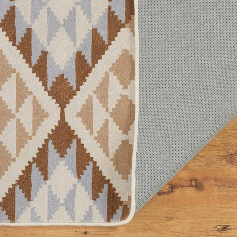 Belladonna Hand Tufted Geometric Wool & Nylon Carpet - Brown & Blue media 6