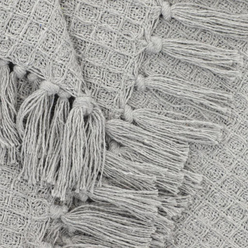 Sona Cotton Plaid Throw - Grey media 4
