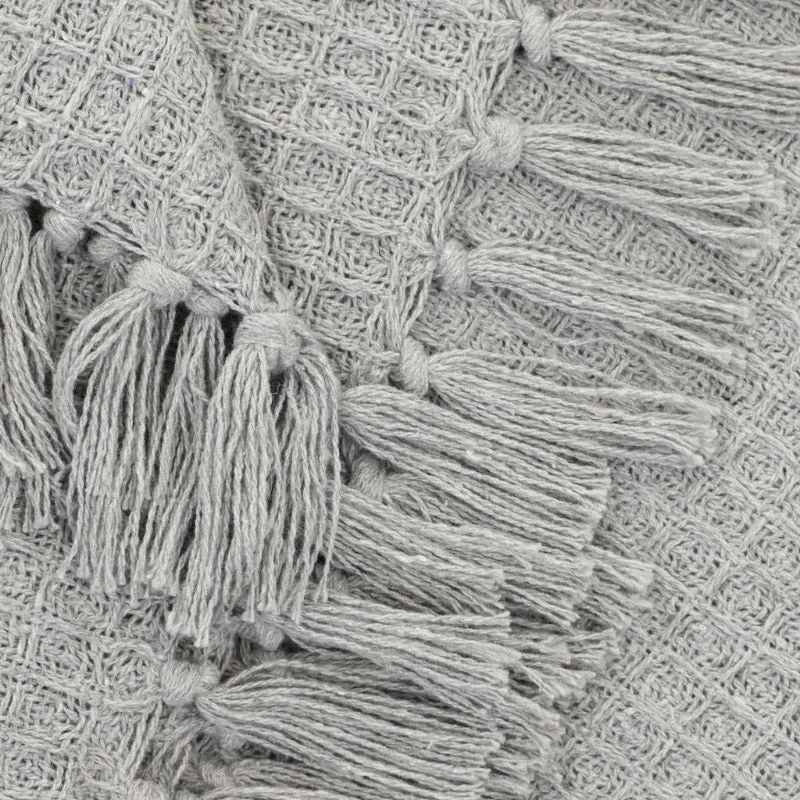 Sona Cotton Plaid Throw - Grey media 4