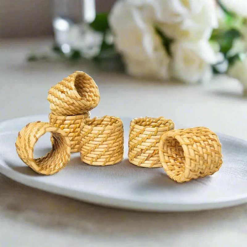 Vrita Rattan Napkin Ring - Set Of Six media 1