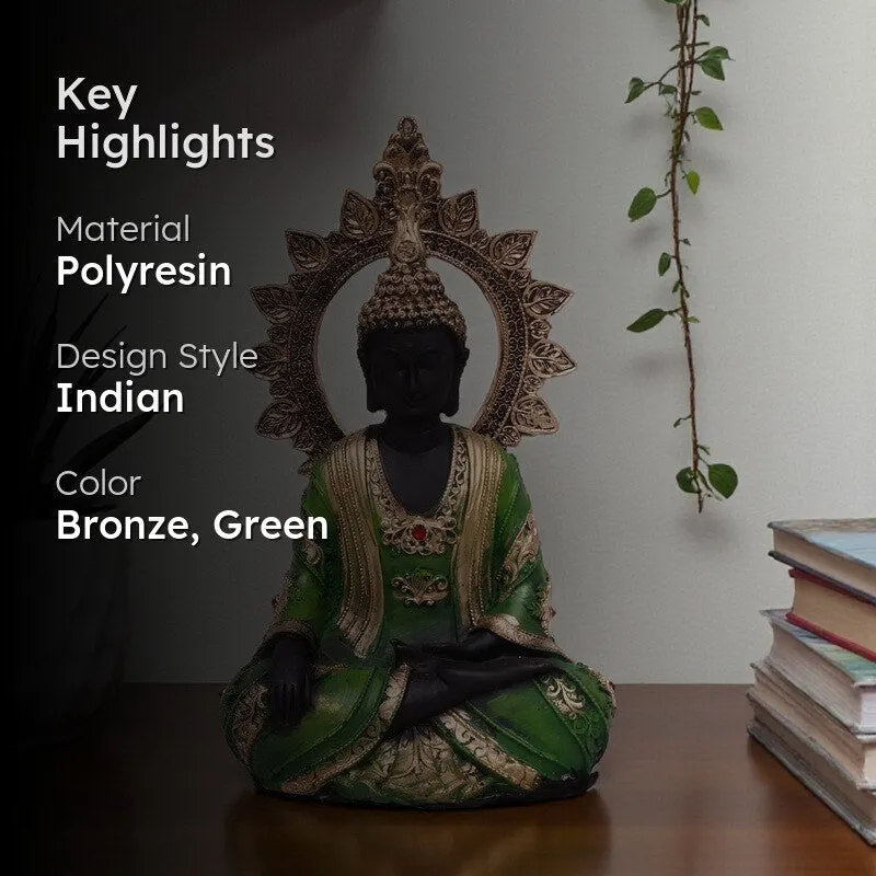 Divine Stillness Buddha Idol - Green media 2