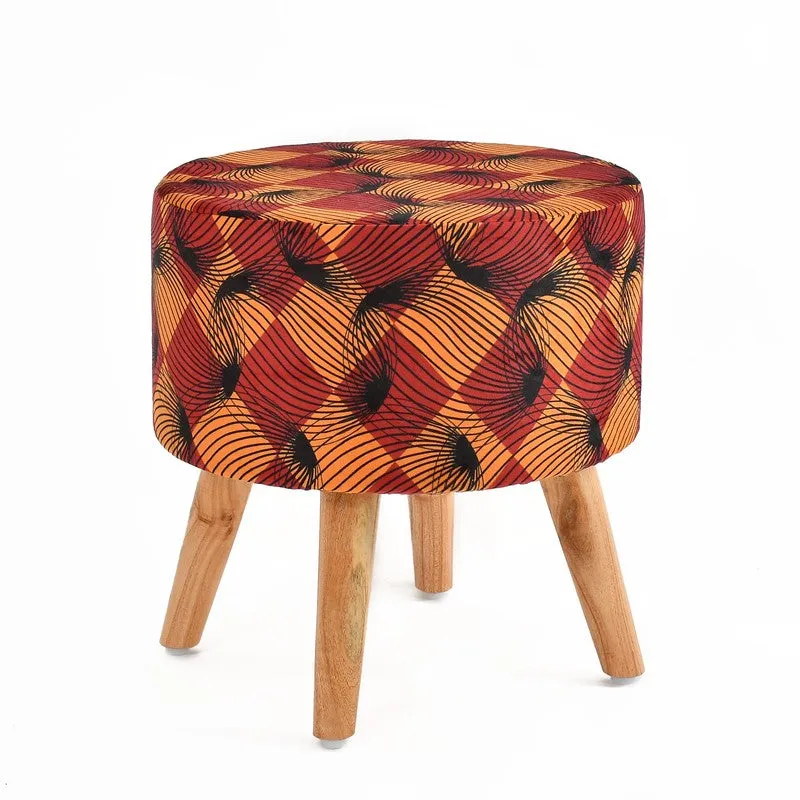 Rustic Abstract Ottoman - Multicolor media 3