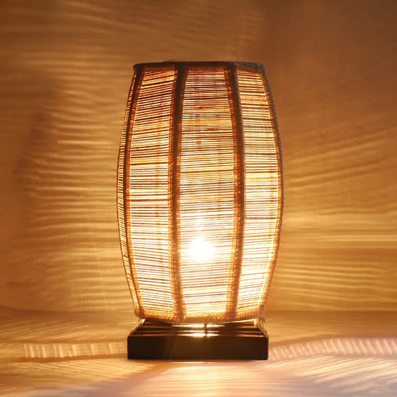 Dholak Bamboo Table Lamp - Brown media 5