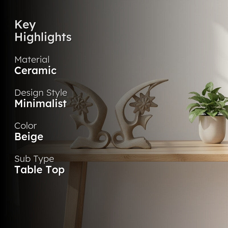 Serene Bloom Abstract Showpiece Set - Set Of Two media 2