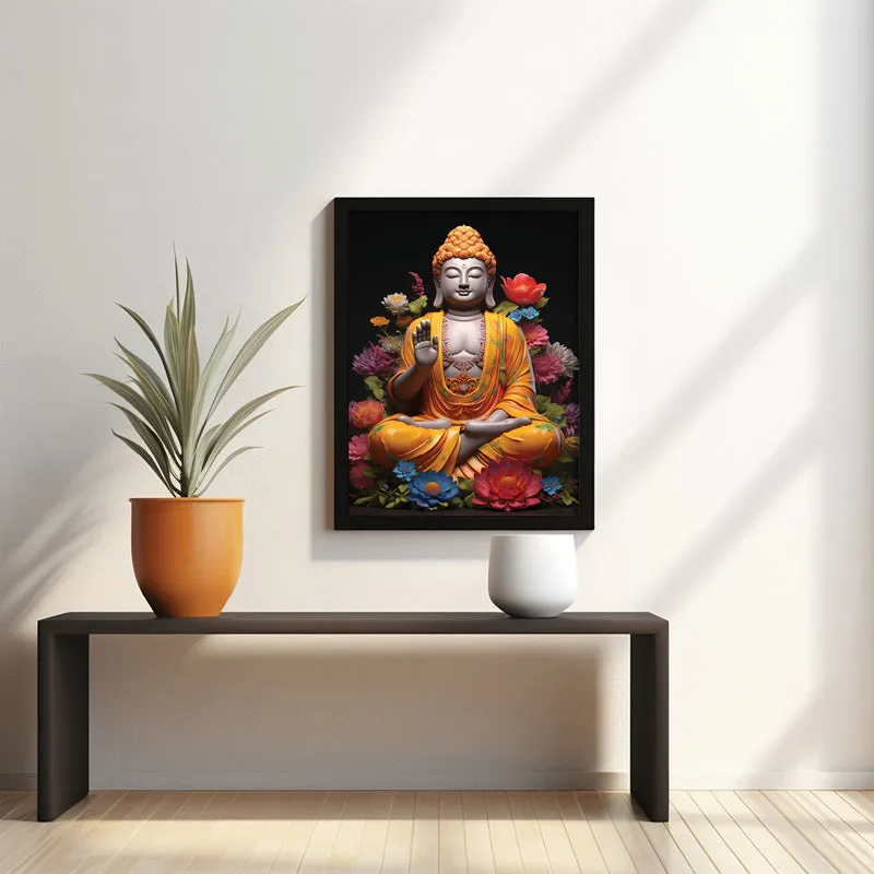 Buddha In Blooming Garden Wall Art media 1