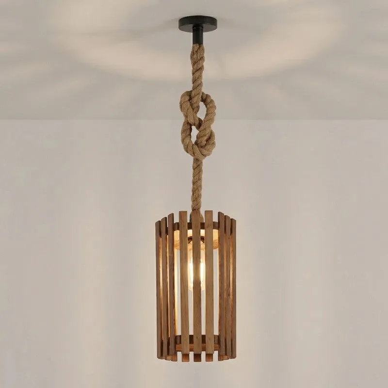 CageLite Wooden Ceiling Lamp - Beige media 4