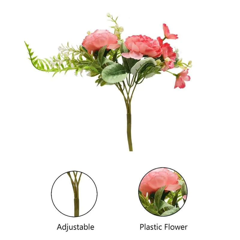 Rossity Faux Rose Bouquet (Pink) - Set Of Three media 5